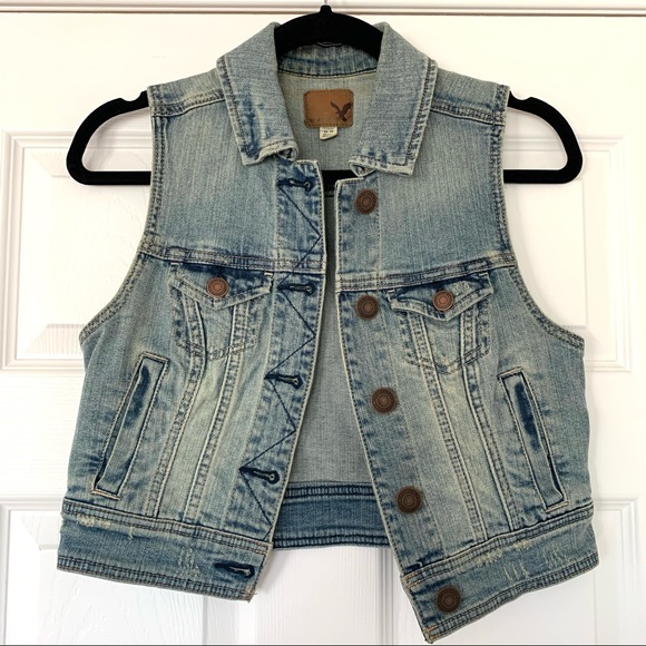 2 for $20 🎀 Cropped denim vest - Picture 1 of 4